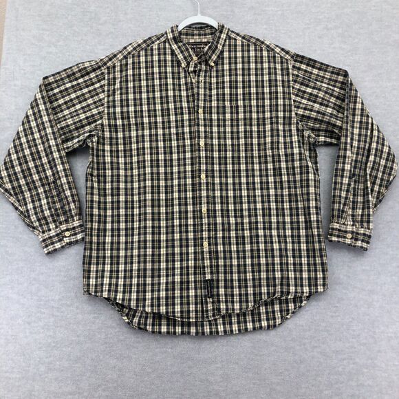 Abercrombie & Fitch Outdoor Reliable Goods Button Shirt Mens Large Plaid Cotton - Picture 1 of 16